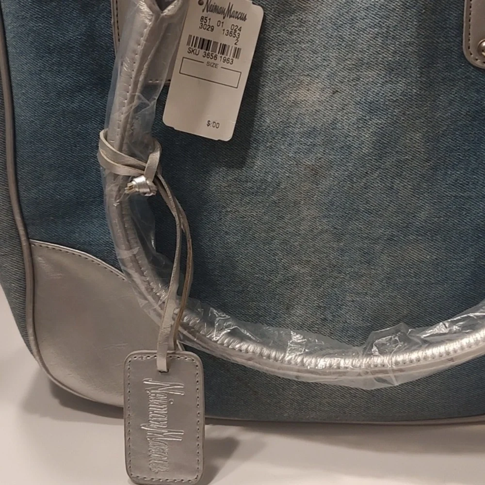 Denim Vintage Neiman Marcus Tote Vintage Acid Wash With Tags NWT